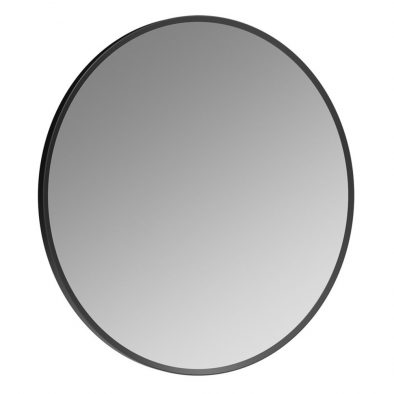Gala 500mm round bathroom mirror with matt black frame