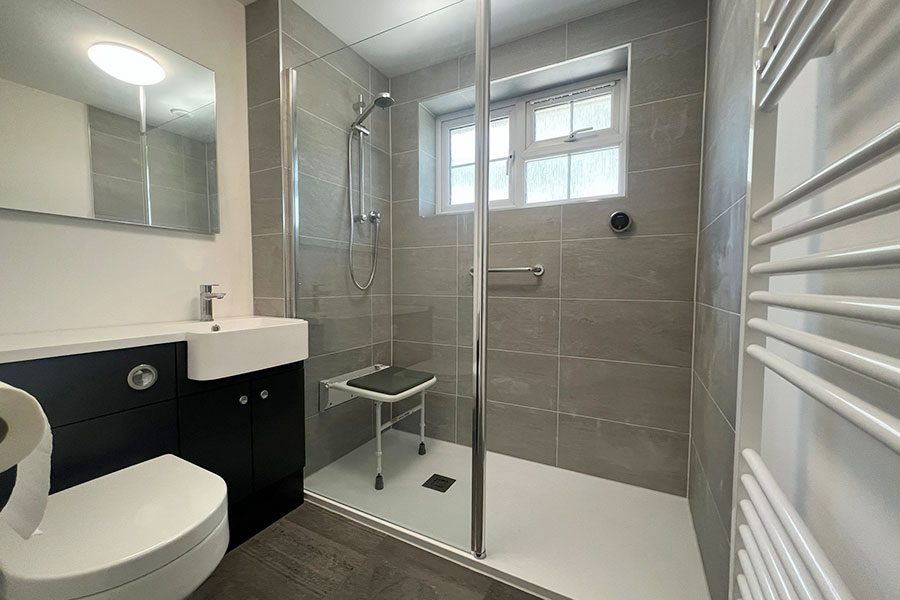 A stylish disabled shower room created by Room H2o for a customer in Dorset