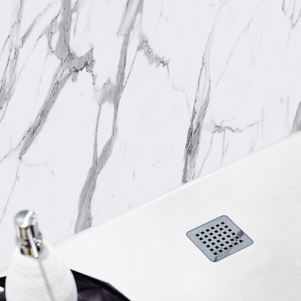BB Nuance Calacatta Statuario marble effect wet wall boards in a shower