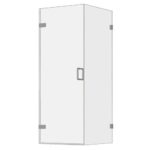 Room H2o frameless wall hinge shower door with side panel FWHD001S-2