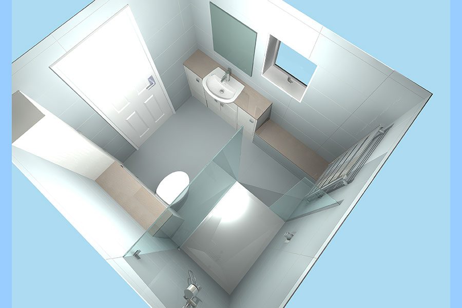 Virtual bathroom design created by Room H2o