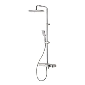 Vema Thermostatic Shower Column with and set and foot wash in chrome and white finish