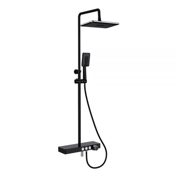 Vema Thermostatic Shower Column with and set and foot wash in black