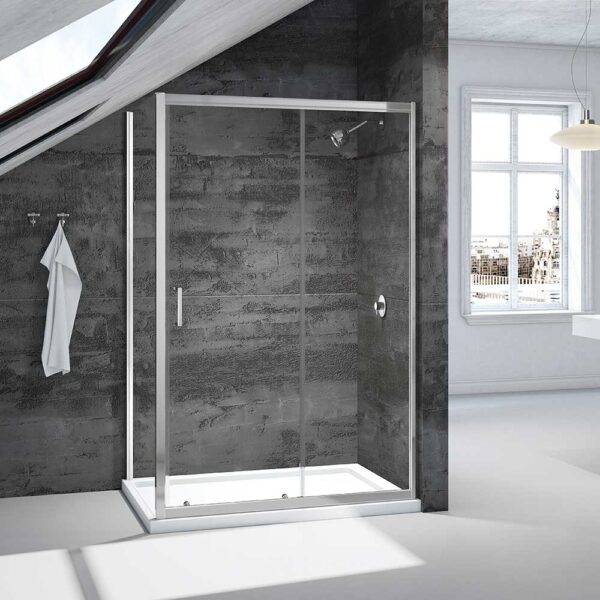 Merlyn Vivid Boost Loft 1200mm sliding shower door with side return panel