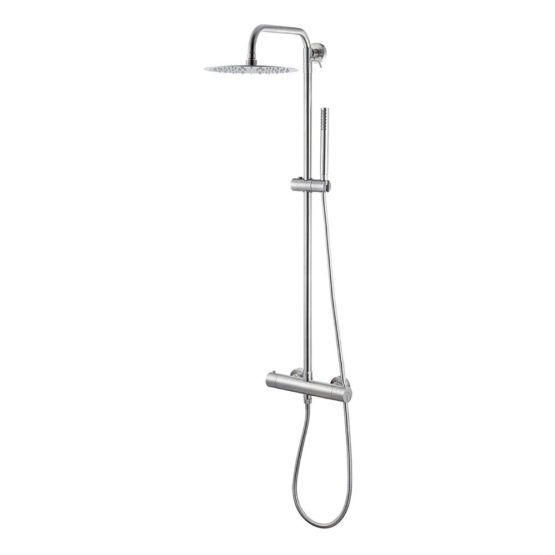 Vema Thermostatic Shower Column w/Fixed Head & Riser in full stainless steel