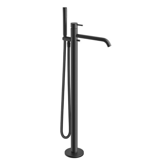 Maira floor standing bath shower mixer with hand shower in matt black DITB1100