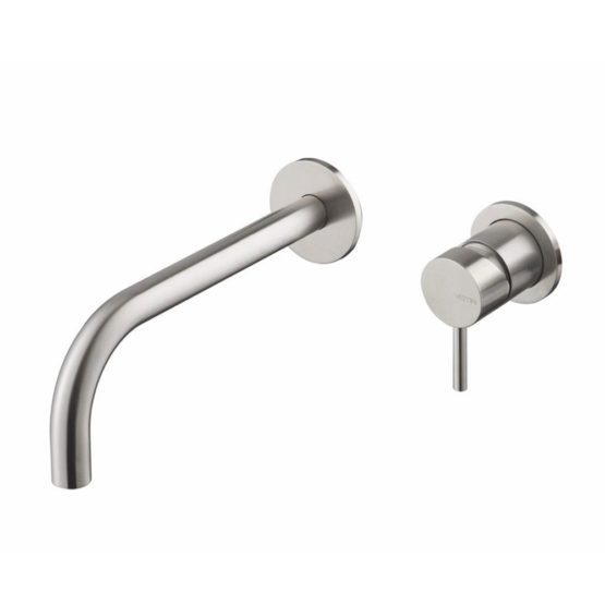 Tiber designer stainless steel wall mounted single lever basin mixer tap