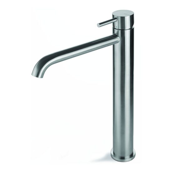 Bathrooms to Love Vema Tiba tall stainless steel basin tap