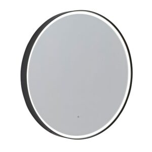 Frame 600mm Round Bathroom Mirror Black