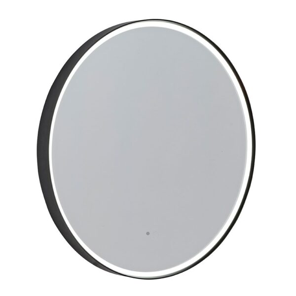 Frame 800mm Round Bathroom Mirror Black