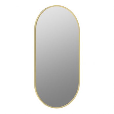 Gala pill shape 80x40cm bathroom mirror with thin brushed brass frame