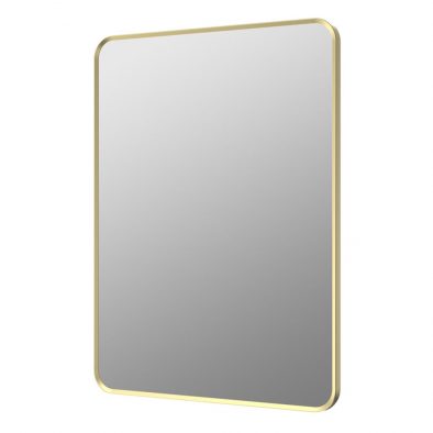 Gala rectangular bathroom mirror 60x80cm with thin brushed brass frame