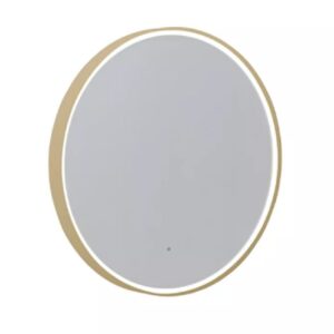 Frame 600mm Round Illuminated Bathroom Mirror Brushed Brass