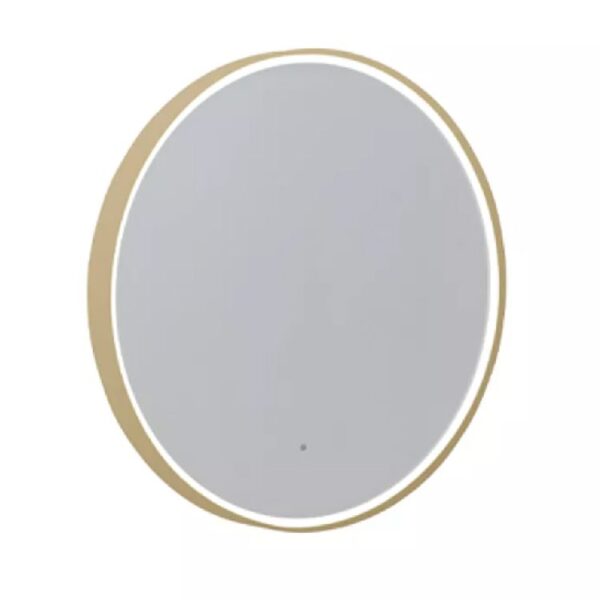 Frame 800mm Round Illuminated Bathroom Mirror Brushed Brass