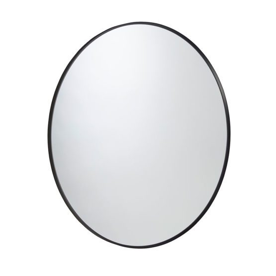 Roper Rhodes Thesis 60cm round bathroom mirror with slim black frame