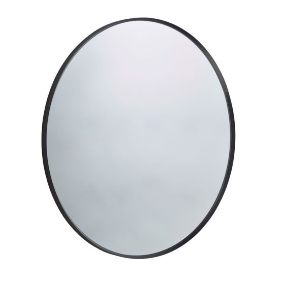 Roper Rhodes Thesis 80cm round bathroom mirror with slim black frame
