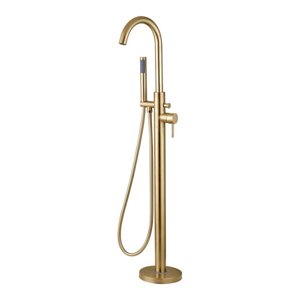 Pablo free standing bath shower mixer tap - brushed brass- ROOM105805