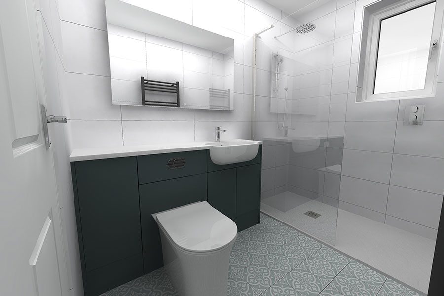 Virtual design for a Family bathroom in Sandford Dorset by Room H2o