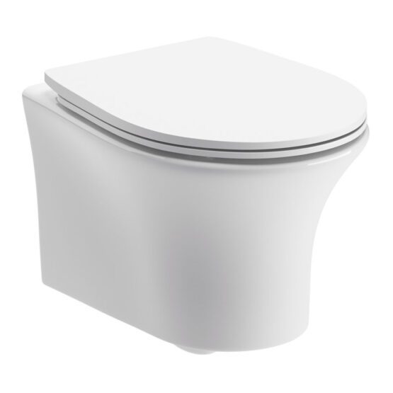 Durlston luxury rimless wall hung toilet with soft close toilet seat