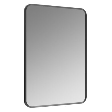 Gala 600x800mm non-illuminated rectangular bathroom mirror with thin matt black frame