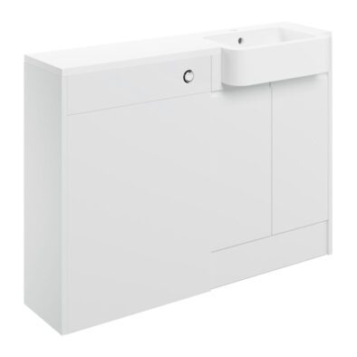 Rocco fitted basin and toilet bathroom furniture unit in gloss white