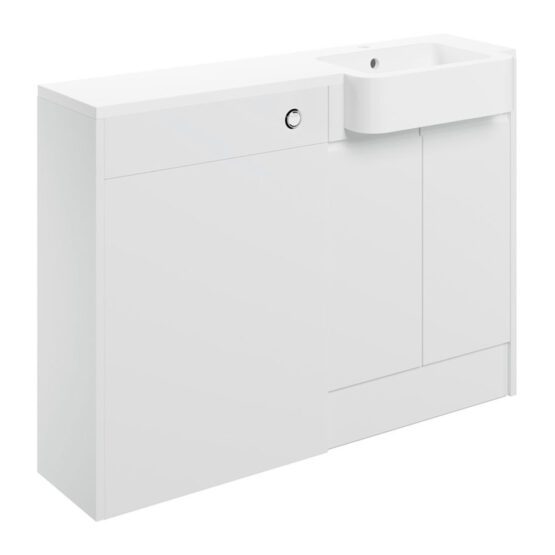Rocco fitted basin and toilet bathroom furniture unit in gloss white